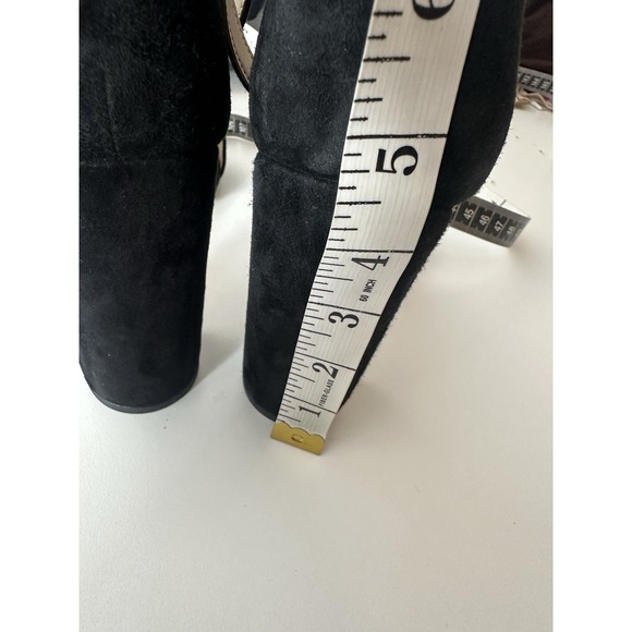 Sam Edelman Sandals Women's Size 10 Black Suede Chunky Heel Ankle Strap Shoes - Picture 7 of 8